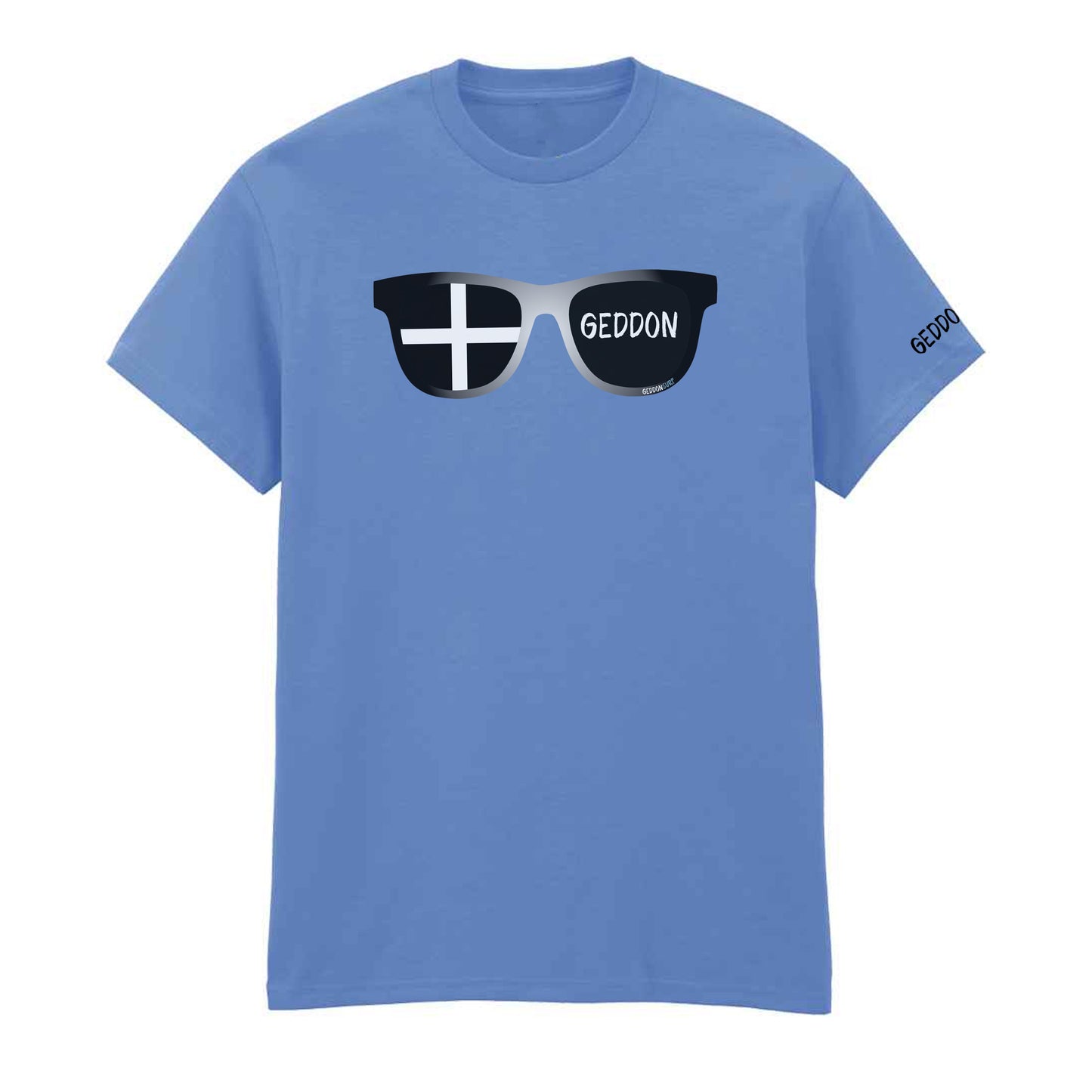 Cornish Flag Sunglasses T-Shirt – Unisex Heavy Cotton Tee Featuring St Piran’s Flag & Wasson Design