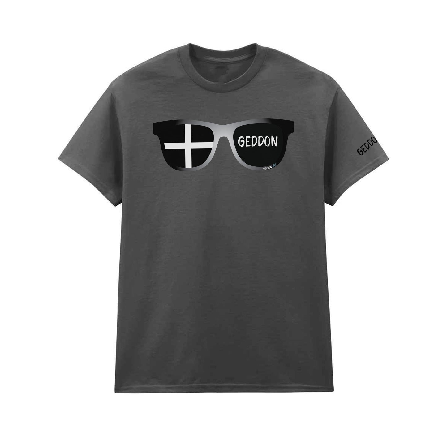 Cornish Flag Sunglasses T-Shirt – Unisex Heavy Cotton Tee Featuring St Piran’s Flag & Wasson Design