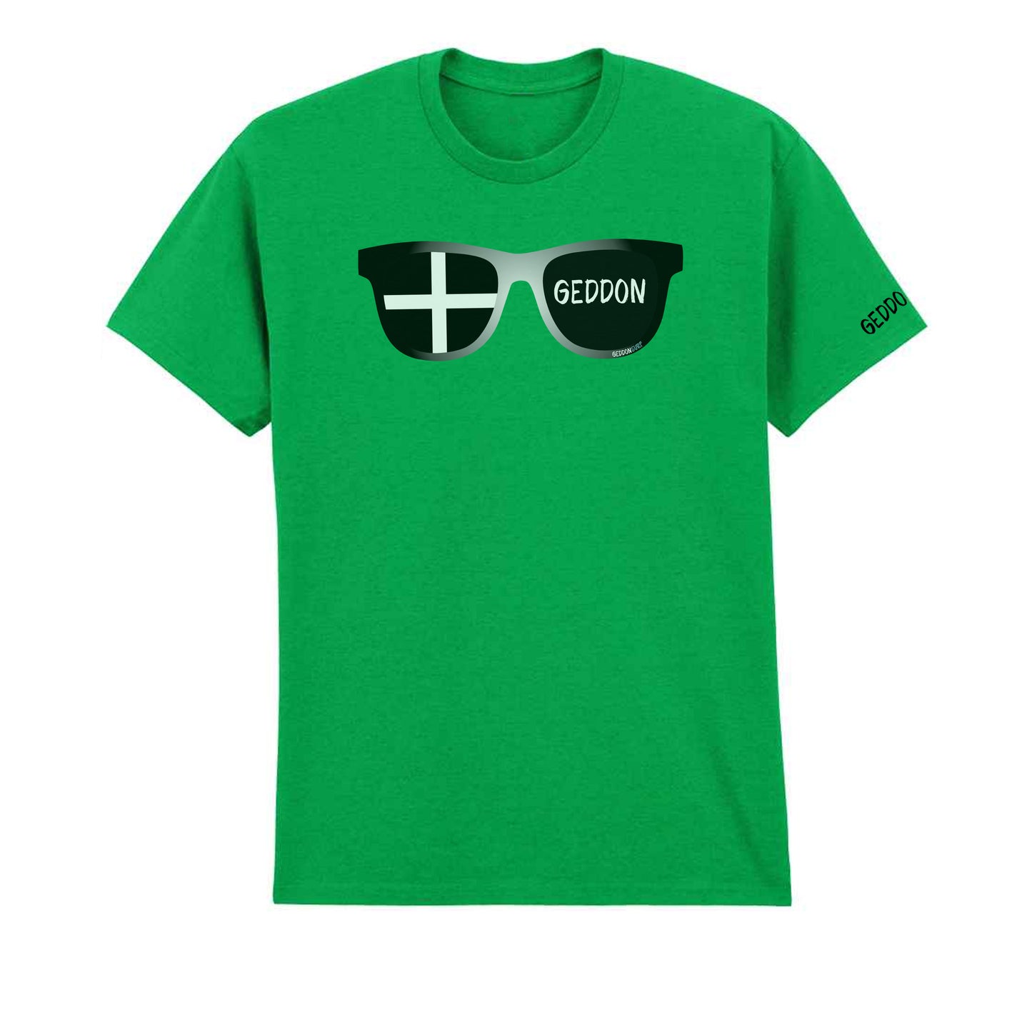 Cornish Flag Sunglasses T-Shirt – Unisex Heavy Cotton Tee Featuring St Piran’s Flag & Wasson Design