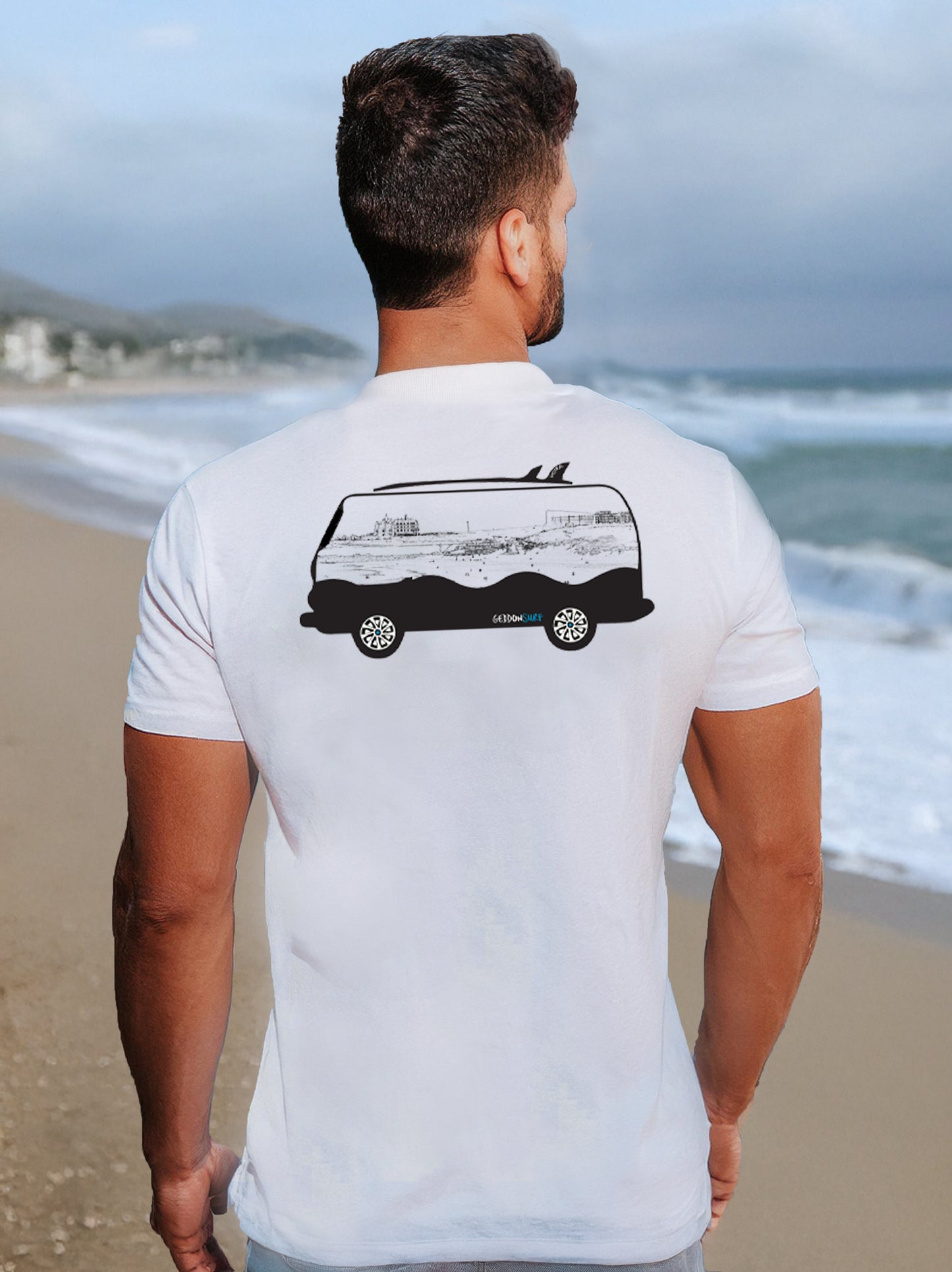 Fistral Beach Camper Van T-Shirt – Retro Cornwall Surf Tee | Van Life Clothing