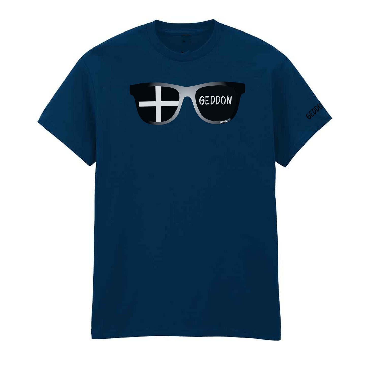 Cornish Flag Sunglasses T-Shirt – Unisex Heavy Cotton Tee Featuring St Piran’s Flag & Wasson Design