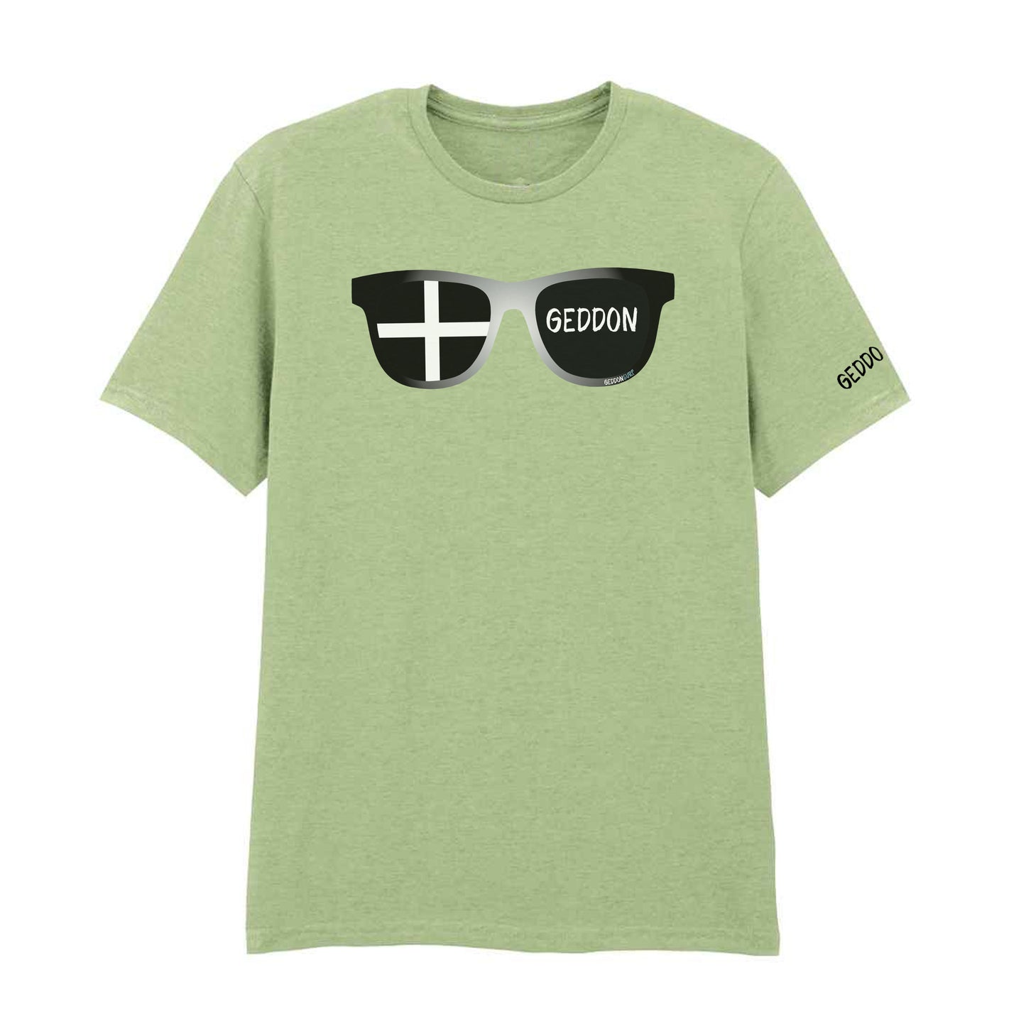 Cornish Flag Sunglasses T-Shirt – Unisex Heavy Cotton Tee Featuring St Piran’s Flag & Wasson Design