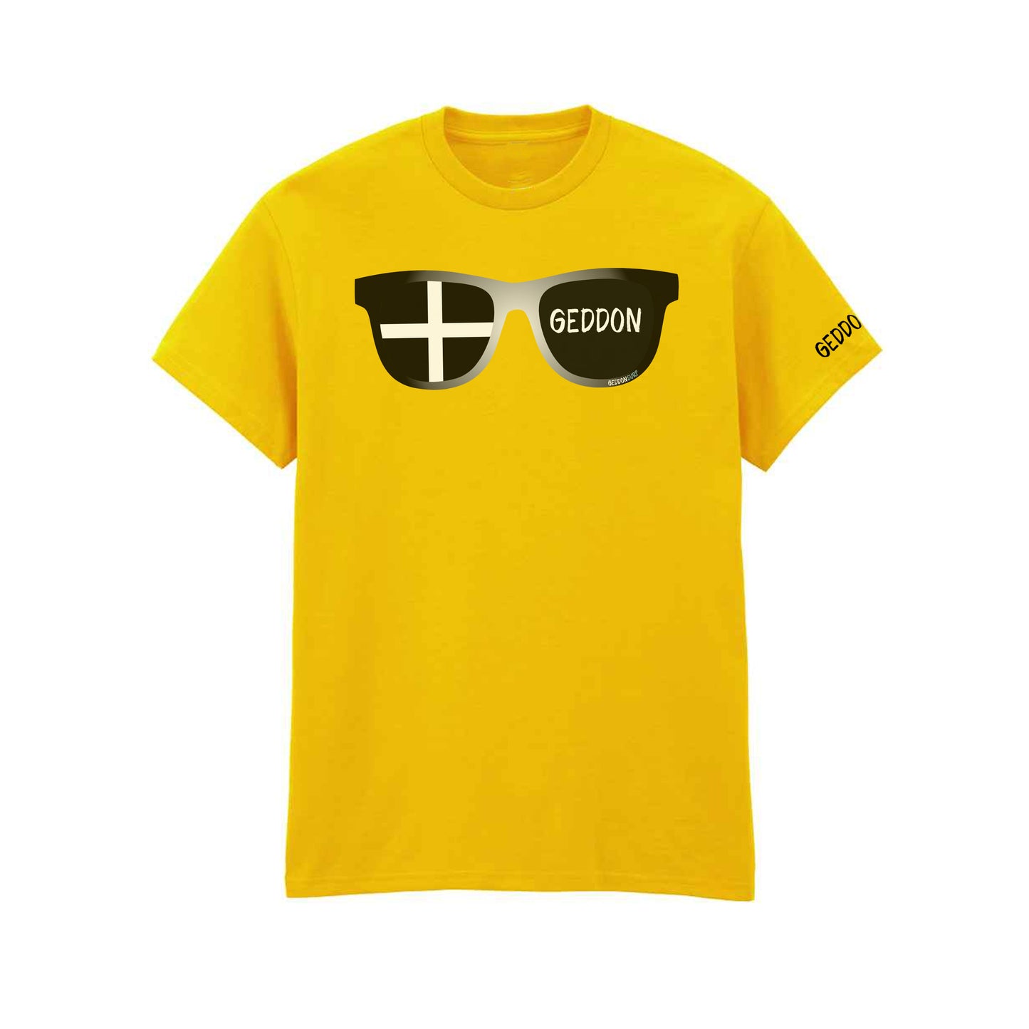 Cornish Flag Sunglasses T-Shirt – Unisex Heavy Cotton Tee Featuring St Piran’s Flag & Wasson Design