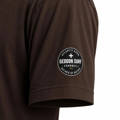 Brown Oversized Surf Graphic T-Shirt – Heavyweight Back Print Tee