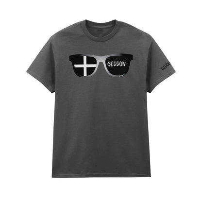 Cornish Flag Sunglasses T-Shirt – Unisex Heavy Cotton Tee Featuring St Piran’s Flag & Wasson Design