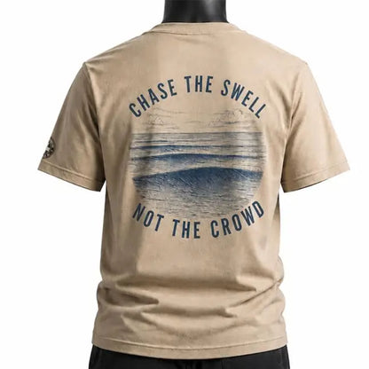 Chase The Swell Heavyweight Oversized Surf T-Shirt – Sand