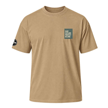 Sand Oversized Surf Graphic T-Shirt – Heavyweight Back Print Tee