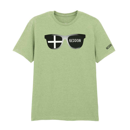 Cornish Flag Sunglasses T-Shirt – Unisex Heavy Cotton Tee Featuring St Piran’s Flag & Wasson Design