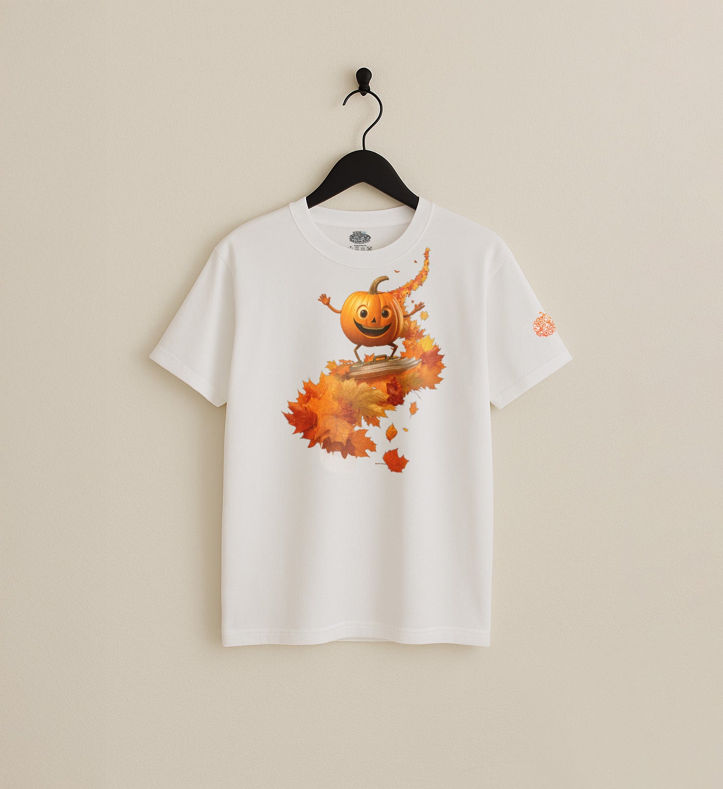 Men’s & Women’s Halloween T-Shirt UK – Pumpkin Surfing Design – Autumn Fancy Dress Top