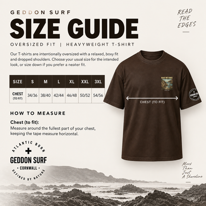 Brown Oversized Surf Graphic T-Shirt – Heavyweight Back Print Tee