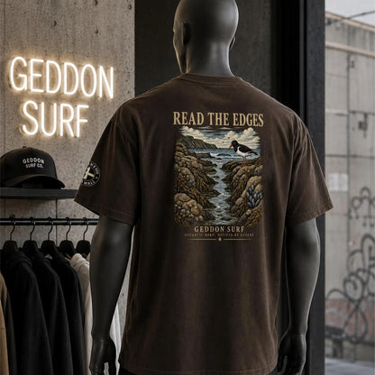 Brown Oversized Surf Graphic T-Shirt – Heavyweight Back Print Tee