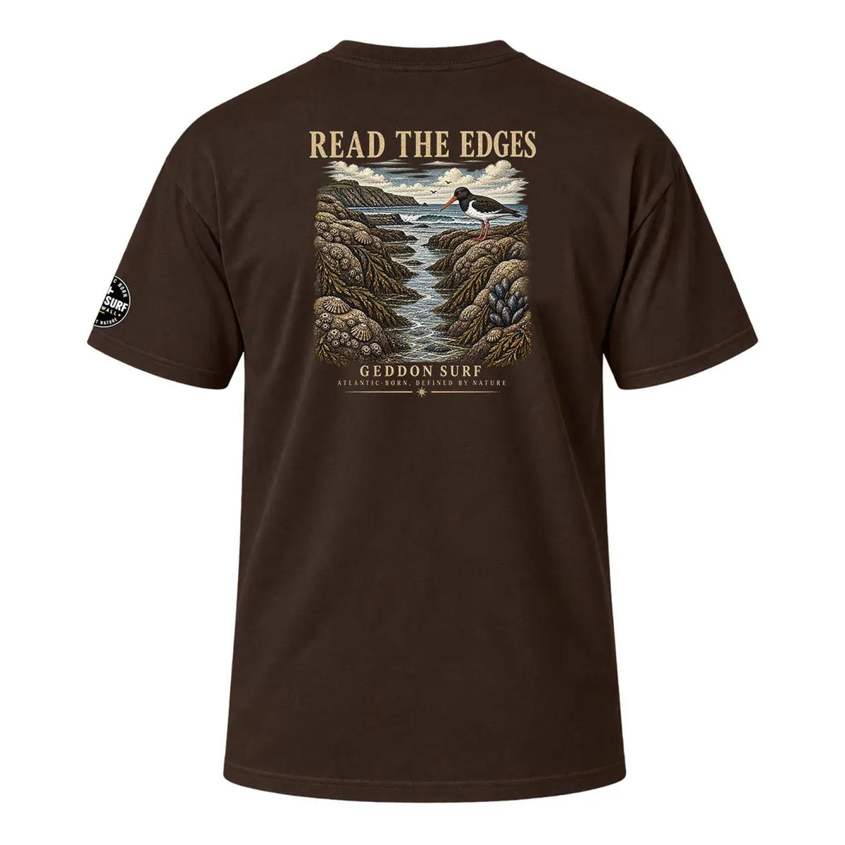 Brown Oversized Surf Graphic T-Shirt – Heavyweight Back Print Tee