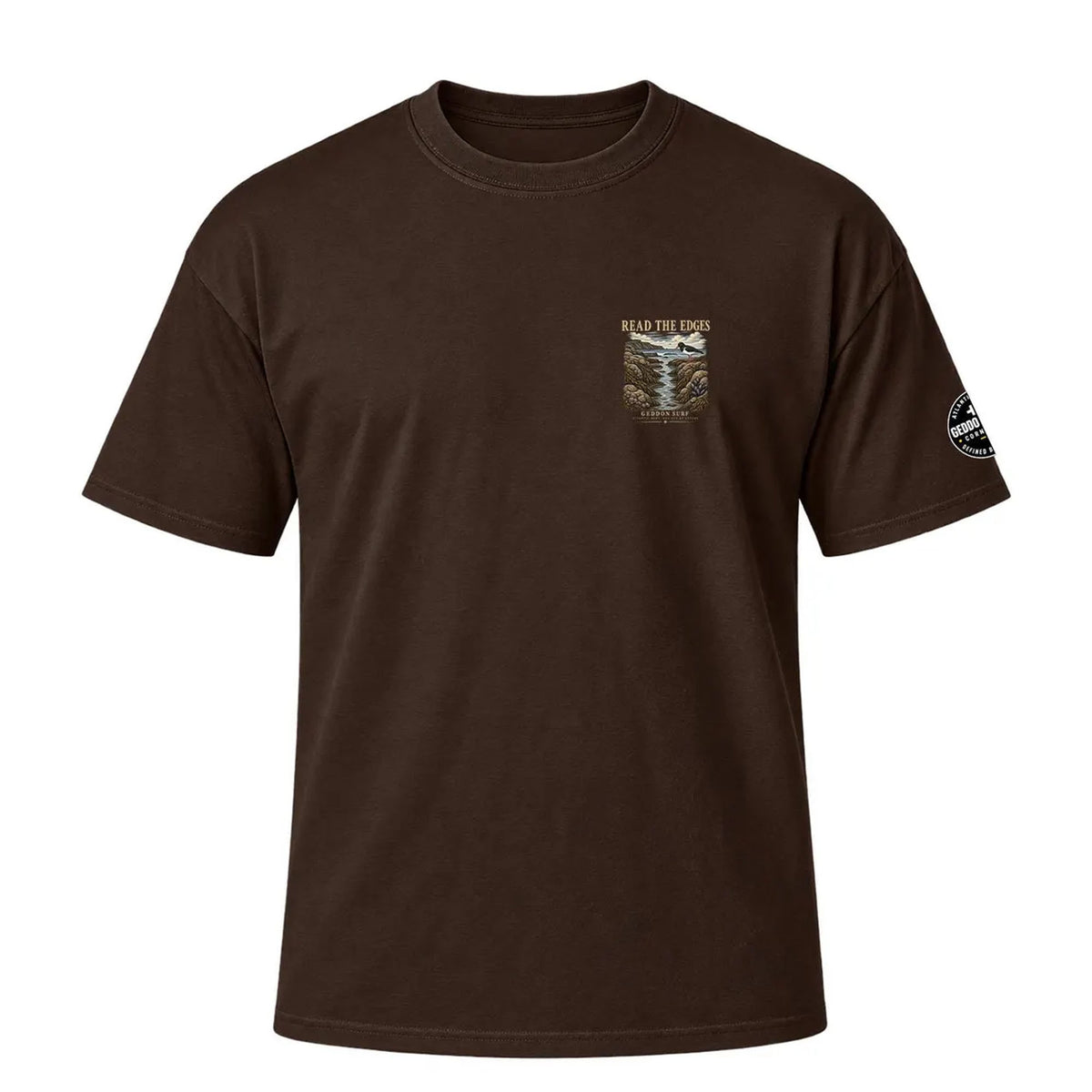 Brown Oversized Surf Graphic T-Shirt – Heavyweight Back Print Tee
